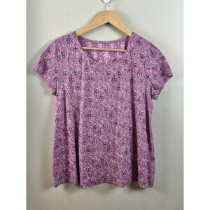 J Jill Pure Jill Mp Scoop Neck Elliptical Tee 100% Pima Cotton Short Sleeve